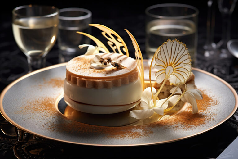 Gold-Dusted Desserts in Modern Dining